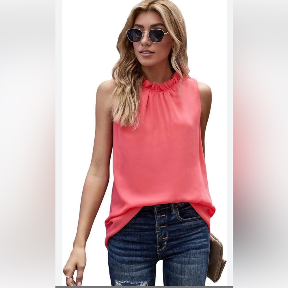 Ann Taylor Pink Sleeveless Blouse size M